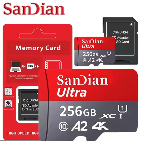 High Speed Micro SD Card U3 V30 A2 Memory Card 128G 256G for Digital Camera 4K Video Storage Compati