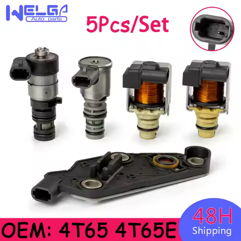 5Pcs/Set 4T65 4T65E 4T65-E Transmission Solenoid Kit Valve Body Solenoid Set EPC Shift TCC For Buick