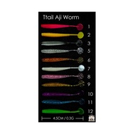 T-Tail aji worm 4.5 Zen 12 Rubber Worms Basic Long Tail Waving slj ajing light jigging Fishing Bait