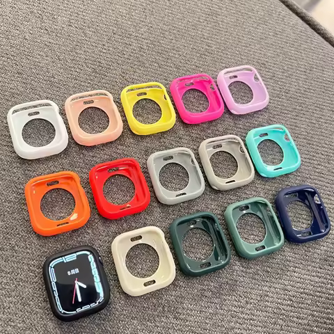 Silicone Protector For Apple watch Case 45mm 41mm 44mm 40mm 42 38mm Smartwatch Accessories Cover iWa