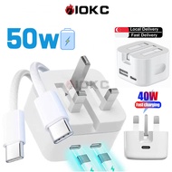 50W Dual USB Type C 2 Port Fast Charger Foldable Quick Charging Phone Power Adapter