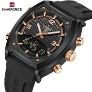NAVIFORCE Military Watch Army Men Wristwatches Dual Time Display 3ATM Water Resistant Sports Outdoor