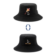 Let's Chill 狗狗風箏刺繡圖案雙面漁夫帽 (黑色)
