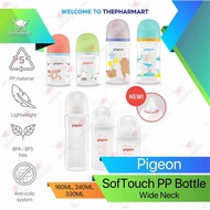 Pigeon SofTouch Wide-Neck PP Nursing Bottle Authentic Pigeon Baby Susu Bottle Milk Bottle