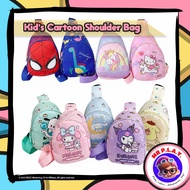 MR PLAY Kids Cartoon Crossbody Bag Oblique Kids Sling Bag Kids Chest Bag for Ages 3–9 Kuro Melo Spid