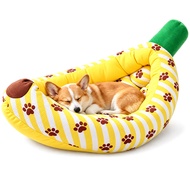 Cute Banana Pet Dog Cat Bed Breathable Wear Resistant Anti Slip PP Cotton Sleeping Cushion for Pets