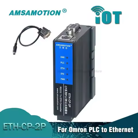 AMSAMOTION ETH-CP-2P Ethernet Extension Programming Module Serial RS232 Converter Suitable for Omron