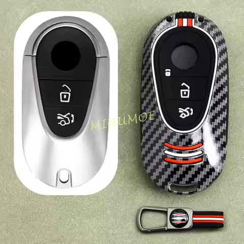 Zinc Alloy + Silicone Car Key Fob Case Cover For Mercedes Benz C E S CLE GLC EQE EQS Class 300 350 4