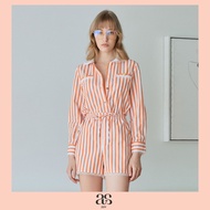 [asv pf25] Karen Long Sleeve Shirt เชิ้ตผู้หญิง แขนยาว คอบัว แต่งกระเป๋าหน้า แต่งเทปลูกไม้ กระดุมหน้