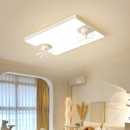 NIntegrated Geometric Living Room Fan Ceiling Lamp Modern Simple and Light Luxury Shaking Head Ceiling Fan Lights Fan Mi