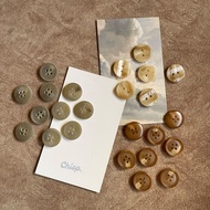 1.6 CM Wide Round Resin Button | Warm Neutral Tone Button | 0300-04 | B3126 | B3121