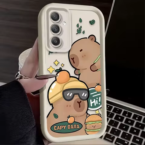INS Lovely Capybara Phone Case for Samsung 15 14 S21 21fe 22 23 24 25Ultra S24 Plus a25 35 52 53 54
