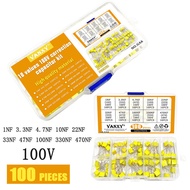 10 values Polypropylene Safety Plastic Film kit 100V 1nF 3.3nf 4.7nf 10nf 22nf 33nf 47nf 100nf 330nf