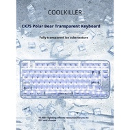 Free Box coolkiller coolkiller Polar Bear CK75 Fully Transparent Mechanical Keyboard Three-Mode Cust