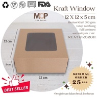 12X12X5 Kraft Window Box Cake 12X12 Cake Box Bread Cake Laminated Food Grade Mica Box Souvenir Box D