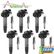 Set of 6 Ignition Coils & 6 Spark Plugs UF553 DG520 For Ford Edge F-150 Flex Mustang Lincoln MKS MKT
