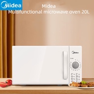 Midea Multifunction Microwave Oven PM2000 360°Turntable Heating Knob Control Household Small Digital electric oven 20L Mini Easy-to-Clean Liner Time Adjustment Multi-Function Mechanical gift baking tray grill toaster roaster