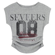 CUWU | Retro American 08 Print Short-sleeve T-shirt