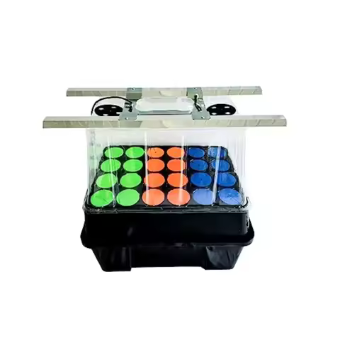 Clone Machine 24-Site Plastic Aeroponic Hydroponic System with 1020 Grow Light and 7 in. Humidity Do