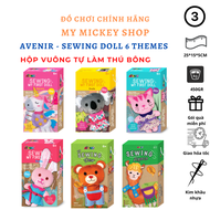 Đồ chơi thủ công tự làm thú bông DIY cho bé hộp vuông Avenir Sewing doll 6 themes Unicorn bunny koal