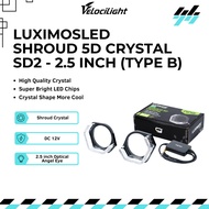 2 PCS Shroud 2.5 Inch Biled Crystal Angel Eyes 5D 3 Light Mode Control By App RGB SD2B - LUXIMOS