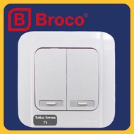 BROCO SAKLAR SERI IB TANAM 2G GALLEO PUTIH G162 / SAKLAR BROCO GALLEO DOUBLE INBOW WHITE G162-55S