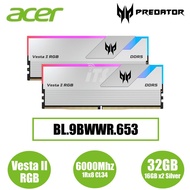 Acer Predator Vesta II RGB 32GB (16GB x 2) 6000Mhz CL34 DDR5 Desktop RAM Kit (Silver)