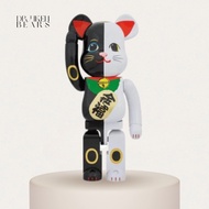 BE@RBRICK MANEKI NEKO GOOD LUCK BLACK X GOLD FORTUNE WHITE 1000%