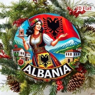 HELLOYOUNG Metal Poster Albanian Folk Costume Art for Wall Home Decor