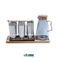 Informa Appetite 1.8 ltr Set of 8 Drinking Jugs & Glass With Rack Set Water Jug With Glass Pitcher W
