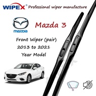 Mazda 3 Front Wiper Blade 18+24 Set/Pair for 2013 to 2021 Year Model MAZDA3 Car Window Wiper (silicone hybrid type)from wipex