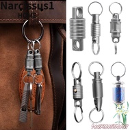 NARCISSUS Titanium Alloy Keychain, Ultra-light 360° Rotatable Brass Keychain,  Portable EDC Keychain