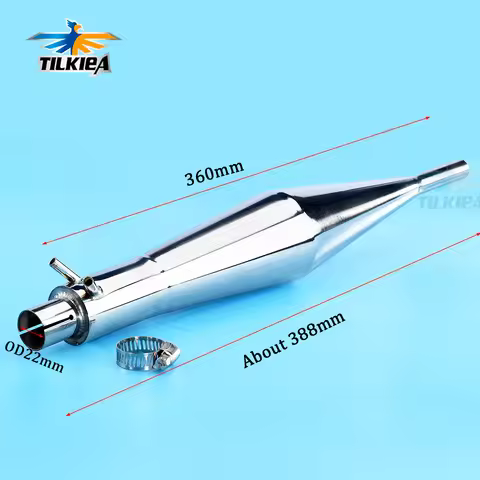 Stainless steel L360mm mufflered pipe for 26CC Zenoah gas marine engine for rc boat