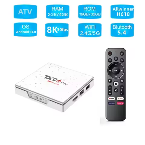 TX90 PRO Set Top Box Android 13 2GB 16GB 8K Allwinner H618 BT5.4 Set Top TV Box