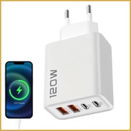 Phone Charger Head 120W 5V2A 4-Port Adapter Head Power Charger Block for Cell Phones Tablets Home Tr