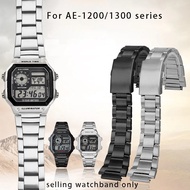 Stainless steel watch strap for Casio AE1200 AE1300 A159 A158 F91 small square stainless steel metal