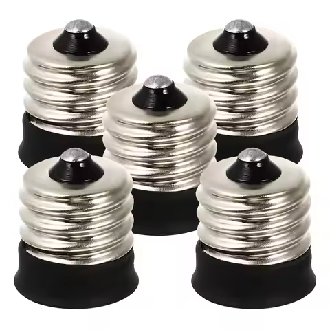 5Pcs E17 to E14 Socket Adapter Reliable Lamp Holder Converter for LED Light Bulbs E14 Base E17 Bulb 