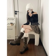 Women's thigh boots with lovely bows - high heel fur collar boots