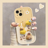 Cute Bear Cheese Design Phone Case for OPPO A3pro/A93s A2pro A57 Creative A2m Anti-Fall A1pro Cartoo