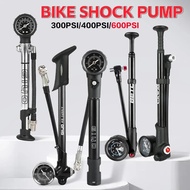 Portable MTB Fork Pump 300/400/600PSI High Pressure Air Shock Pump With Guage For Mountain Bike Fork