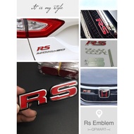 RS Emblem Styling Logo Front Grill Rear Badge Metal Steel Arcylic Rs Emblem Honda City Civic Jazz  B