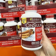 Trunature Cinsulin 200 เม็ด ควบคุมระดับน้ำตาลในเลือด Exp. 04/2028