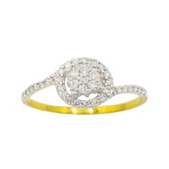 Happy jewelry Ring Stylish Stem Diamond Real Gold 37.5% ME575 Free Bow Box