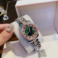 Đồng hồ nữ Davena mặt tròn đính đá dây kim loại sang trọng