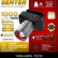 SENTER KEPALA LED ZOOM AOKI AK-3675A-Ak-3676k 60 WATT PRO - ZOOM LASER - 1000 LUMEN - JARAK JAUH