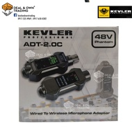Kevler ADT-2.0C Wired to Wireless Microphone Adaptor UHF w/ Adaptor Direct to amplifier w/phantom po