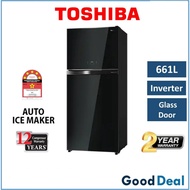 Toshiba GR-RT835WE-PGY 661L Auto Ice Maker Inverter Refrigerator Fride Peti Sejuk
