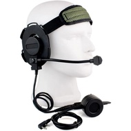 Fumei Z Tactical Bowman Elite II Headset and Big Military PTT Compatible with Baofeng UV-5R Kenwood 