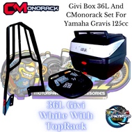 ♣( MIO GRAVIS ) 36L GIVI BOX AND CMonorack FOR YAMAHA MIO GRAVIS 125cc