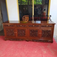 Bufet Tv Motif Palembang Satu Setengah Meter Jati Jepara